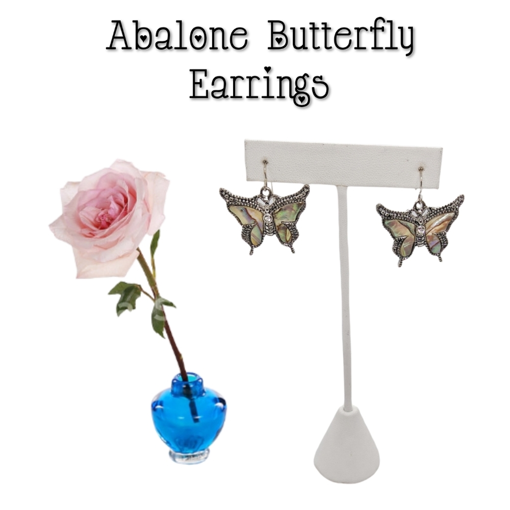 Beautiful Abalone Butterfly Earrings